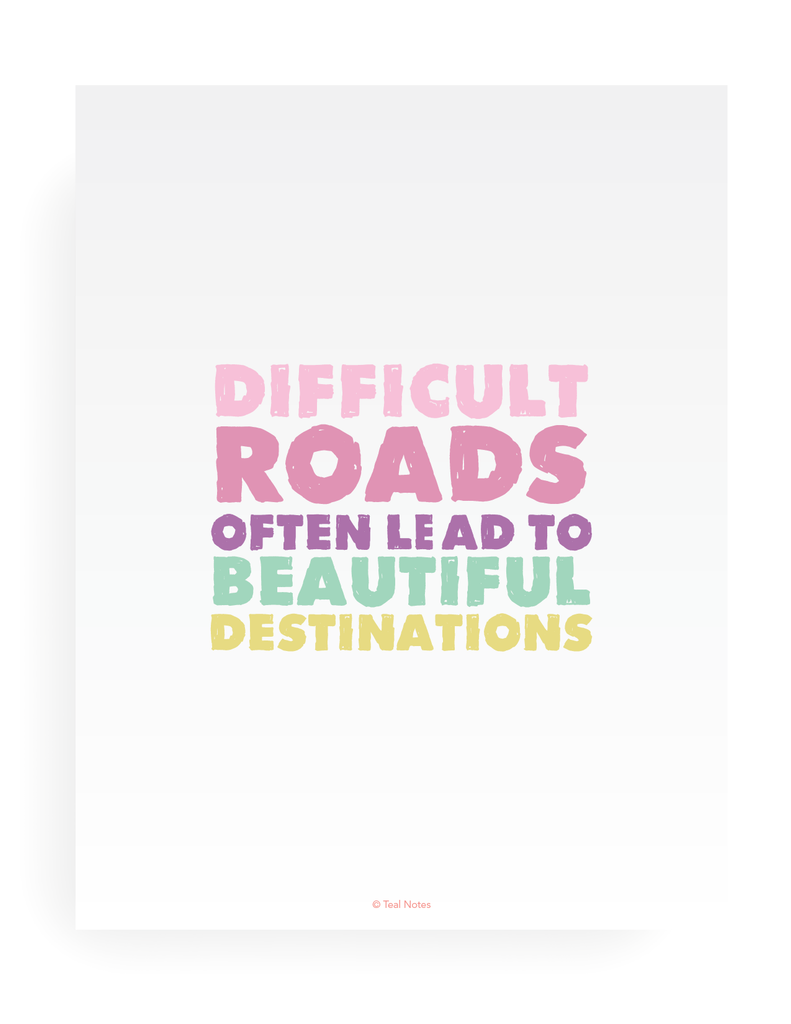 5 Page Inspirational Printable Wall Art – Teal Notes