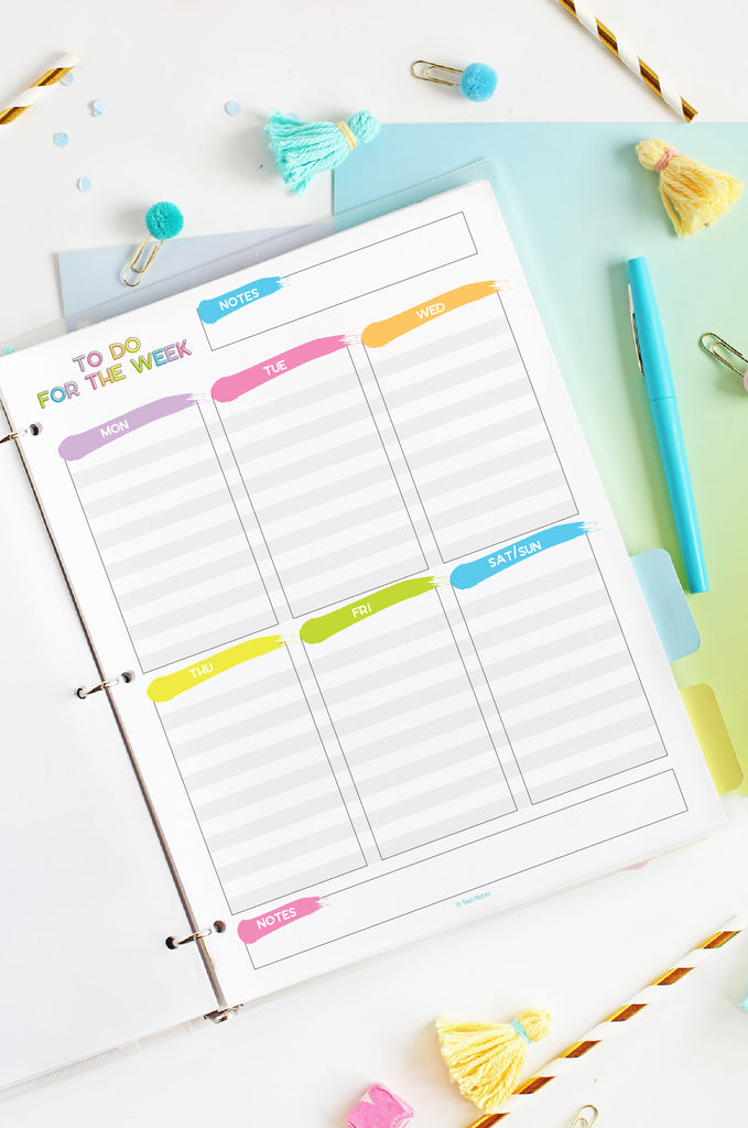 2025 Bright Planner – Teal Notes