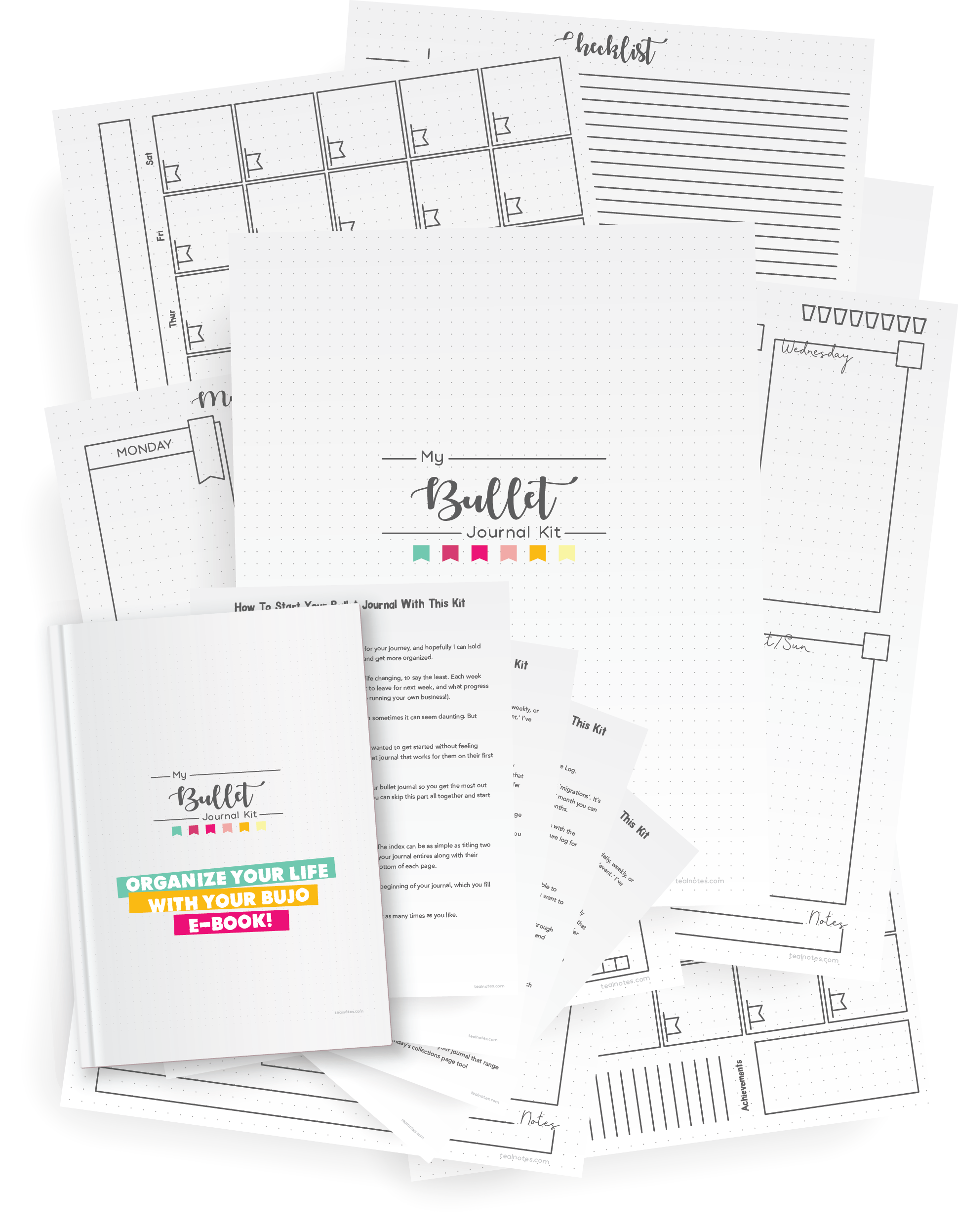 Bullet Journal Starter Kit (80 pages!) – Teal Notes