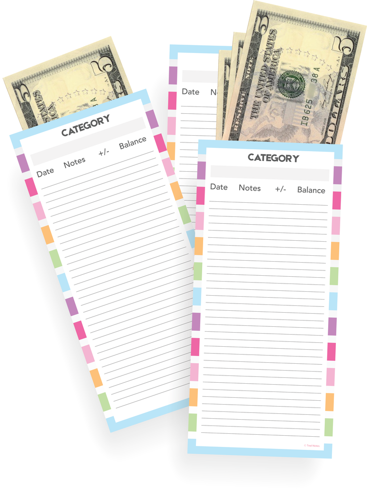 Cash Envelope Kit – Teal Notes