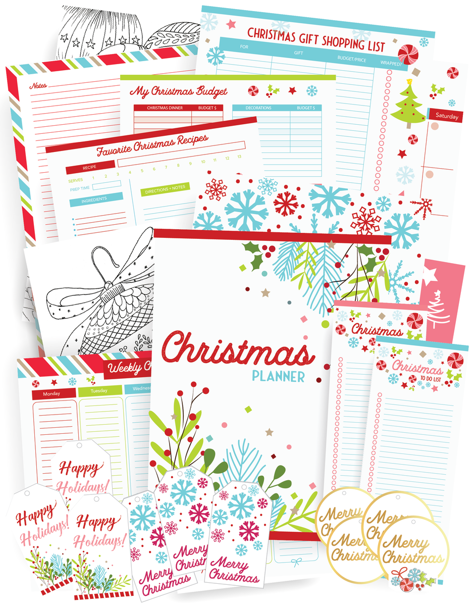 Christmas Planner Printable Kit – Teal Notes