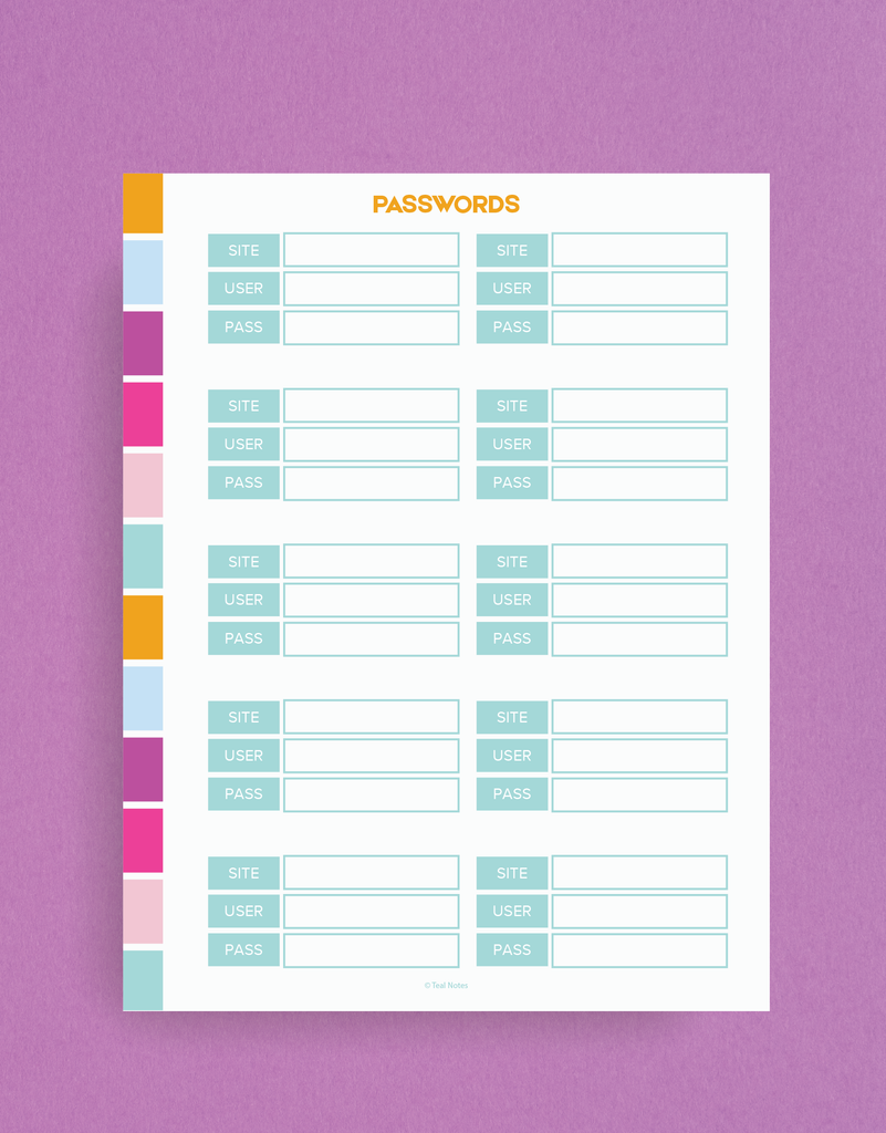 Plan &amp; Create Printable Planner Kit – Teal Notes