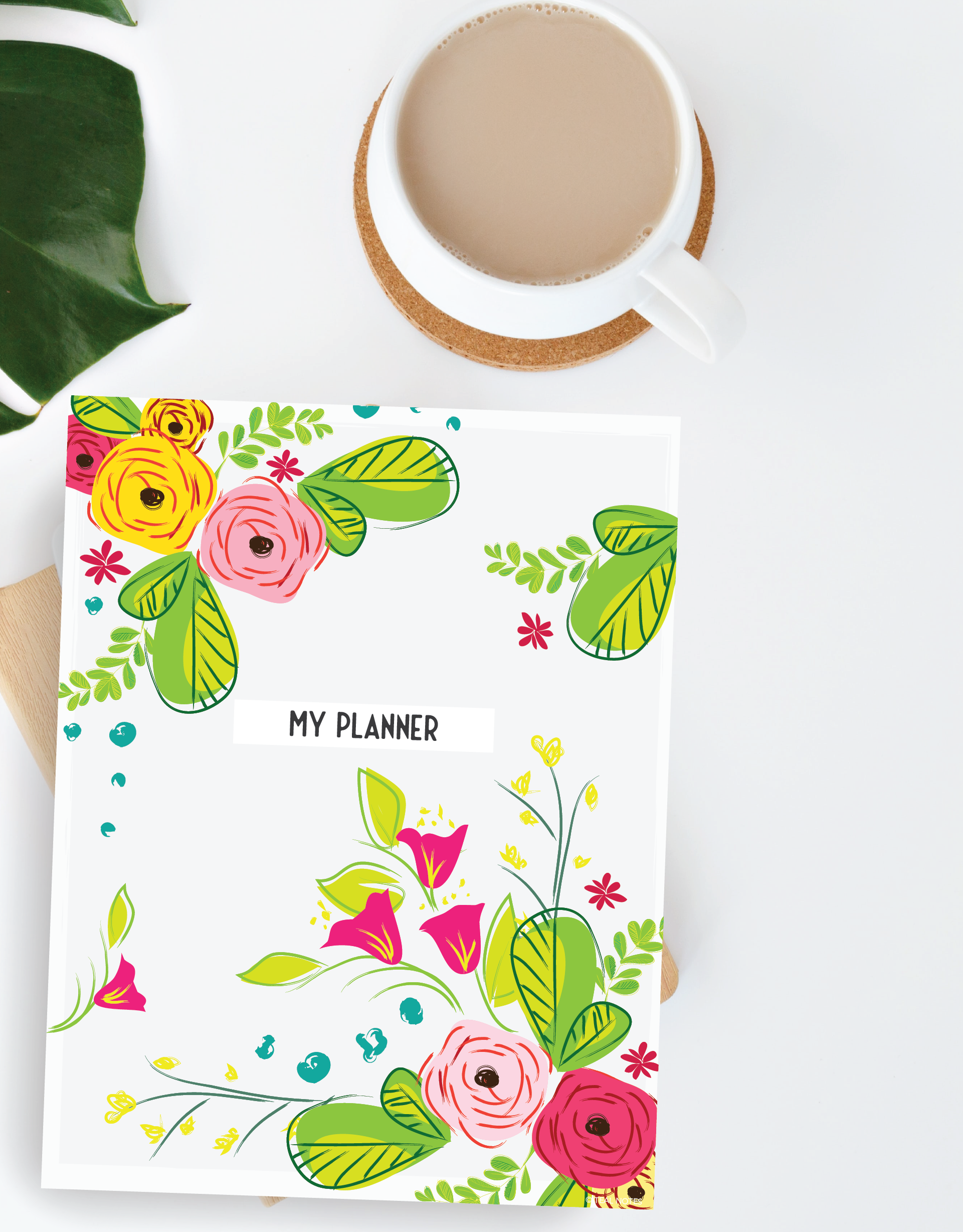 3 Page Floral Printable Planner Covers
