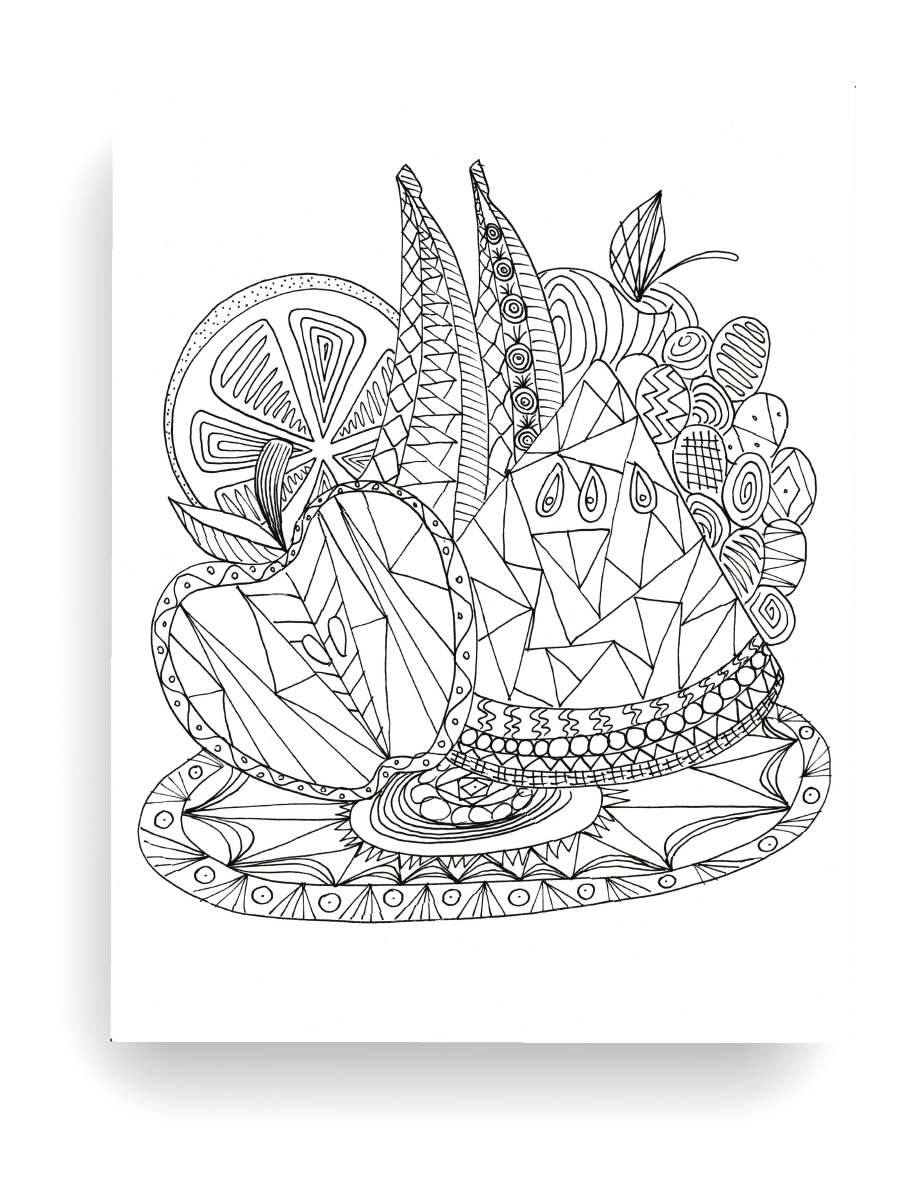 Fruit Cocktail Coloring Pages