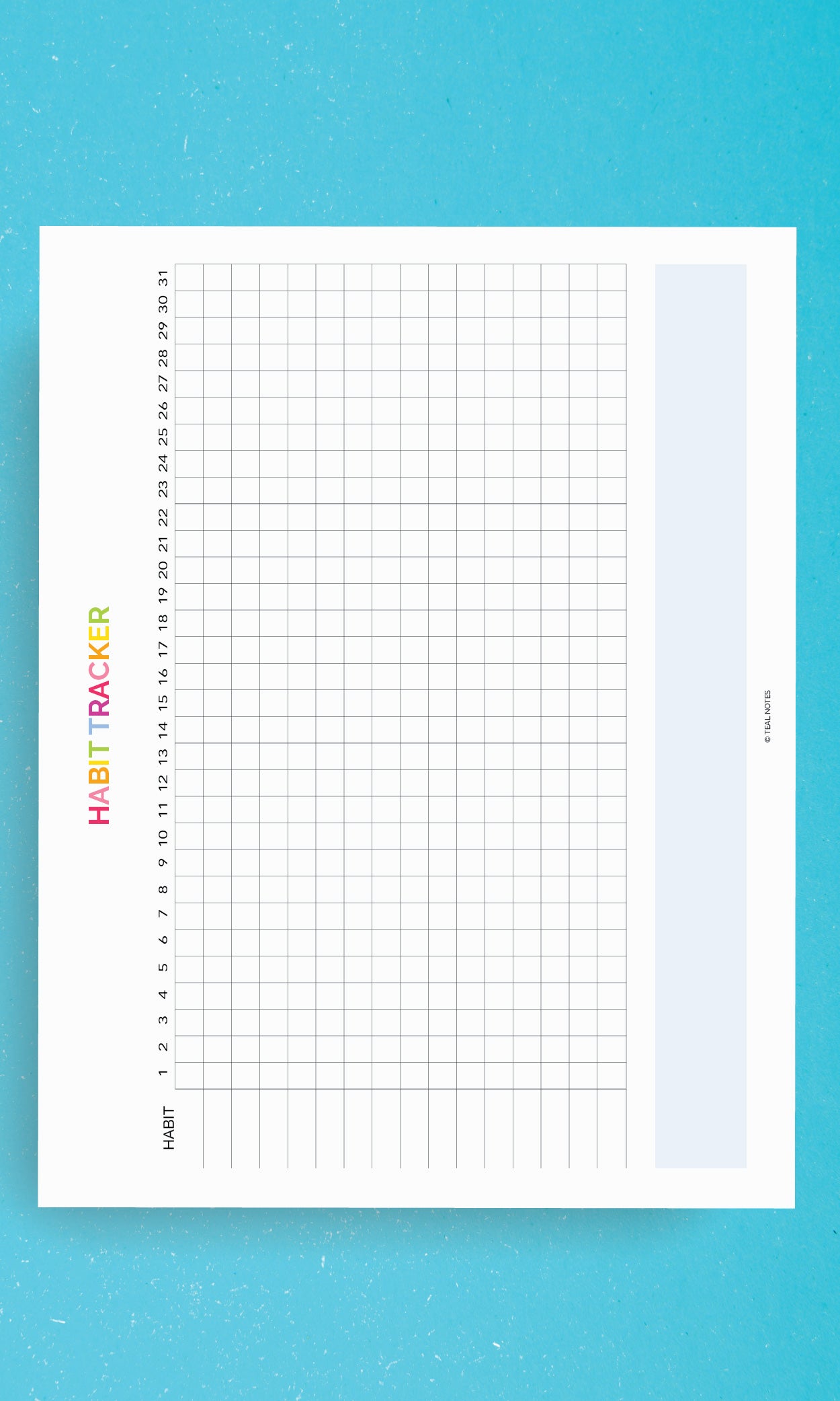 Printable Planner Pages Habit Tracker
