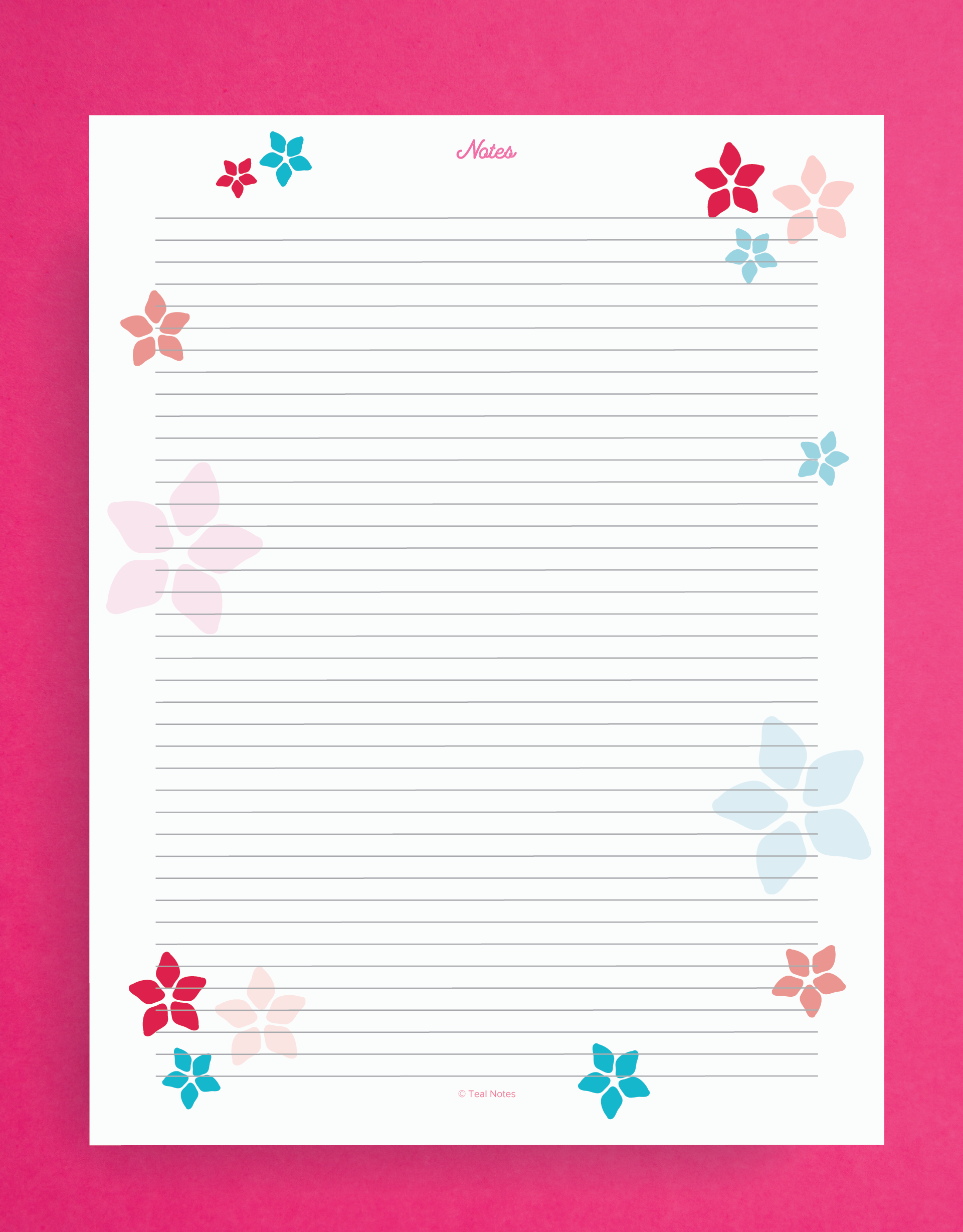 daily planner notes page printable