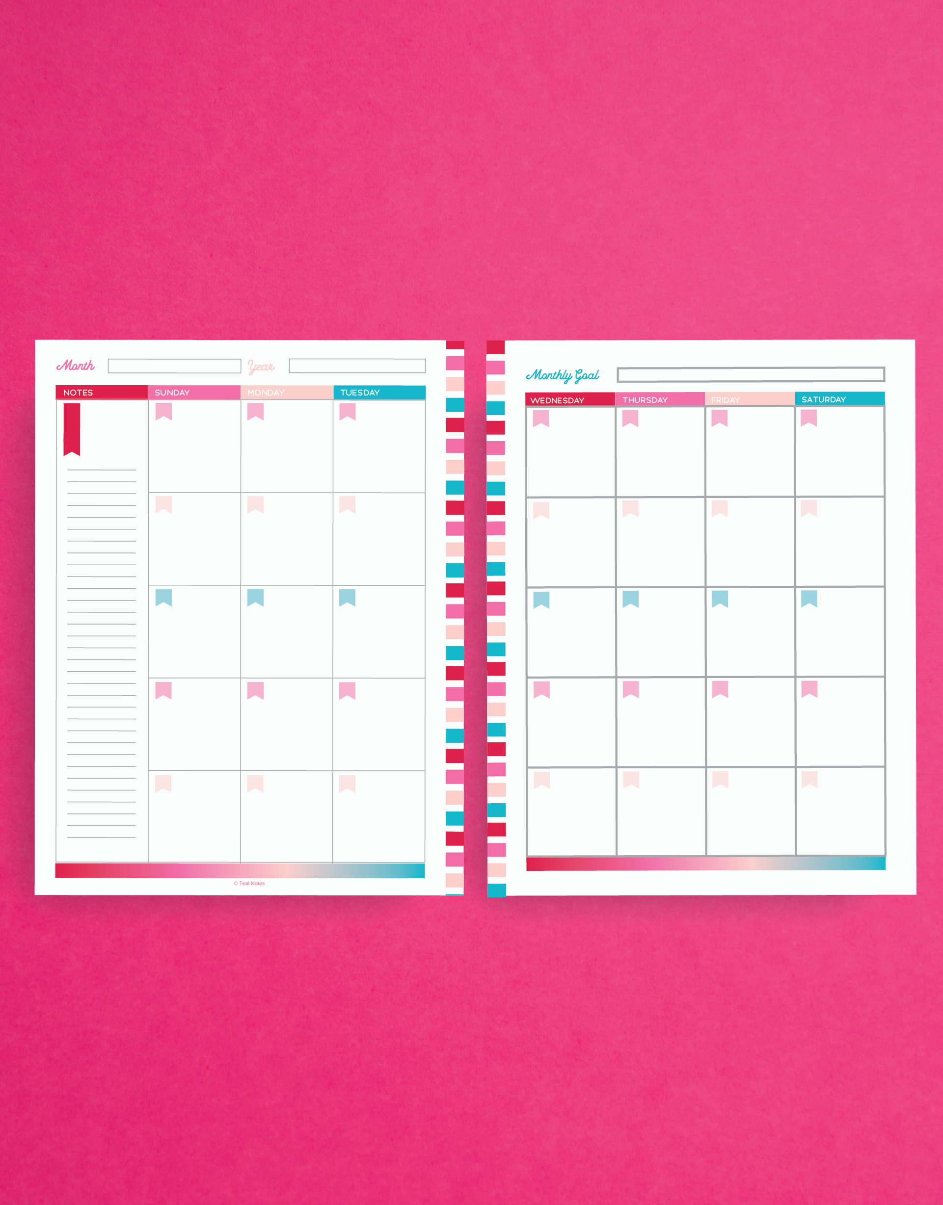 monthly planner printables 