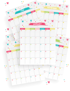 12 Month Fillable Calendar Kit