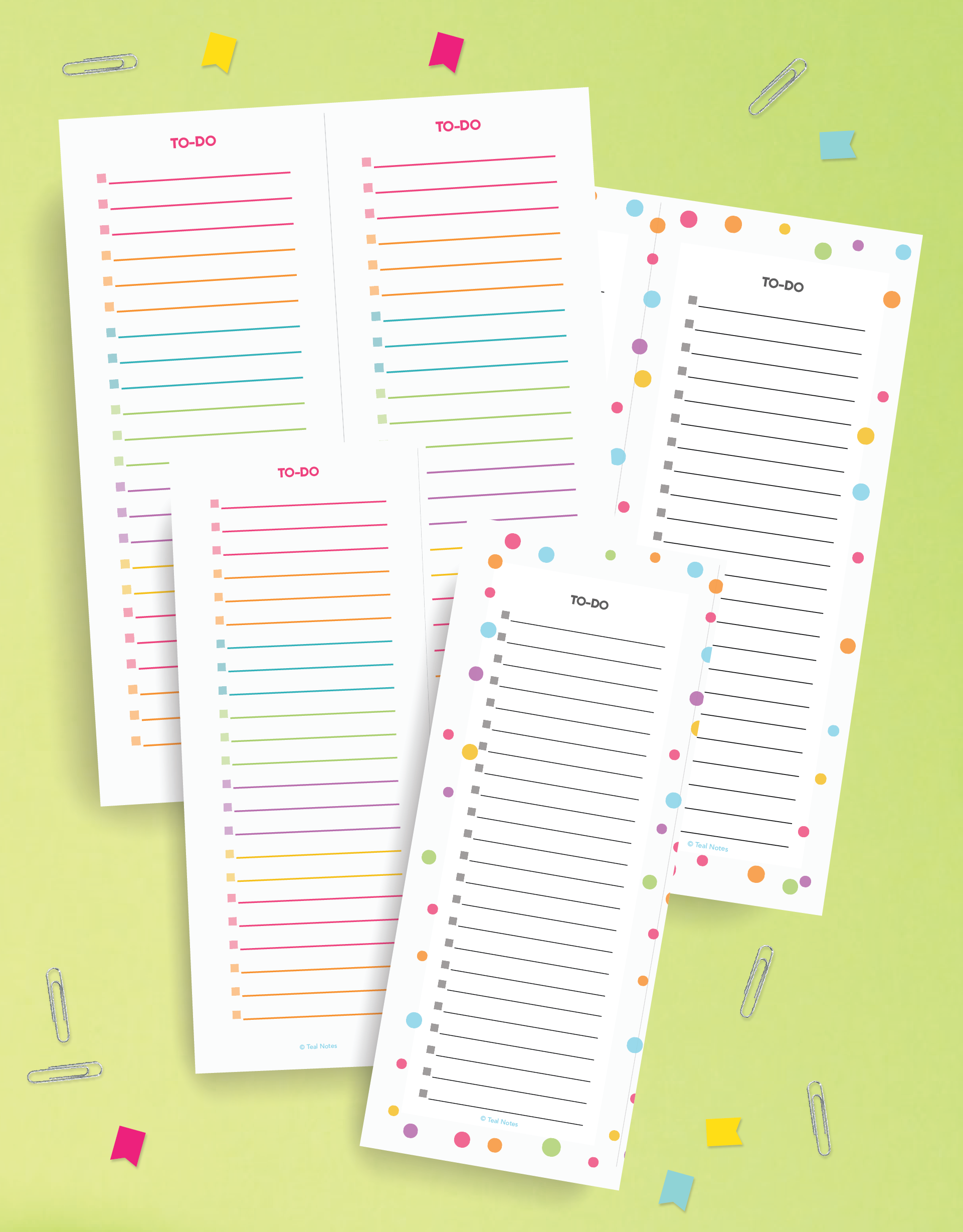 2 Page To Do List Printable Mini Kit Teal Notes