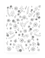 5 Page Summer Flower Coloring Set